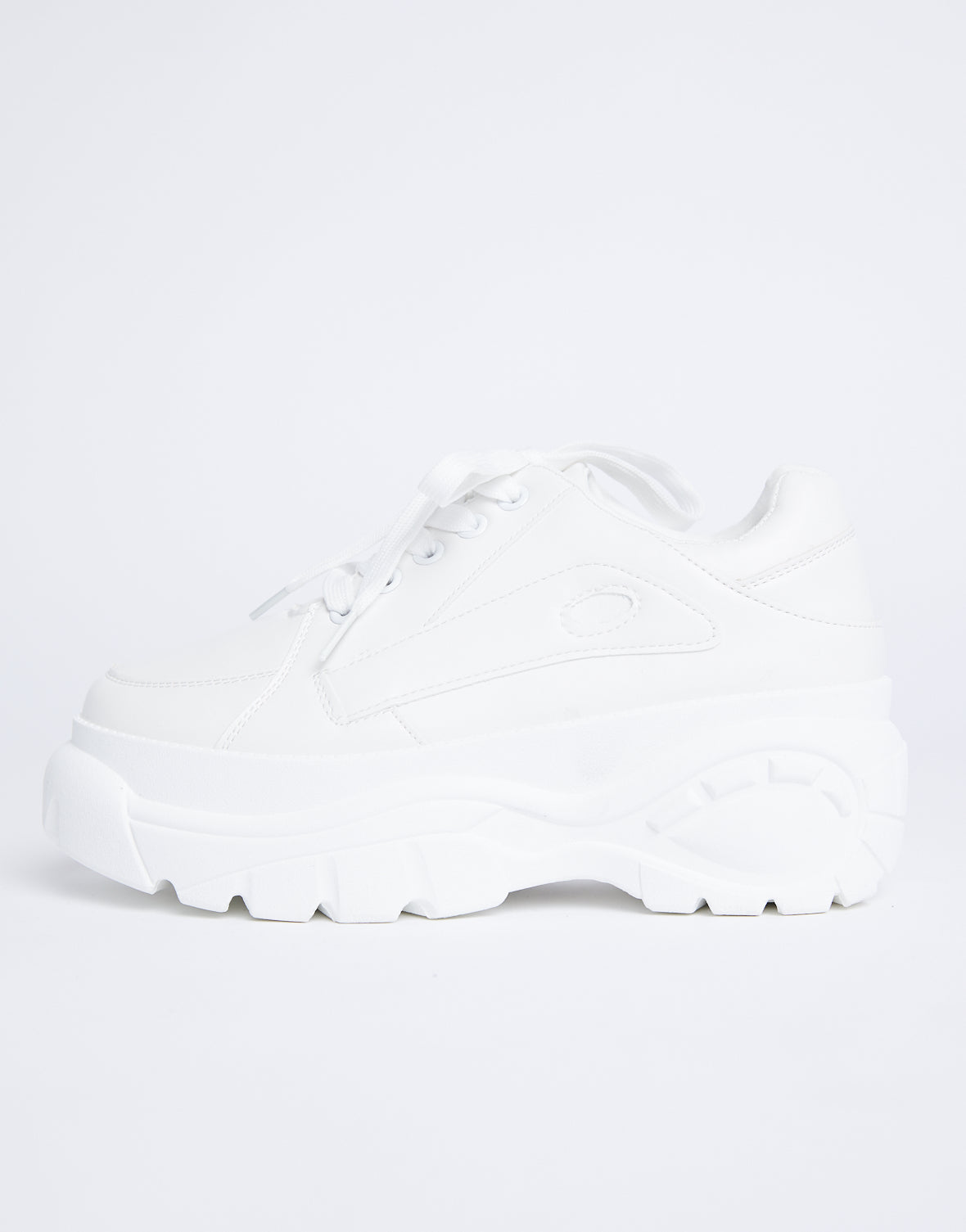 white chunky dad sneakers
