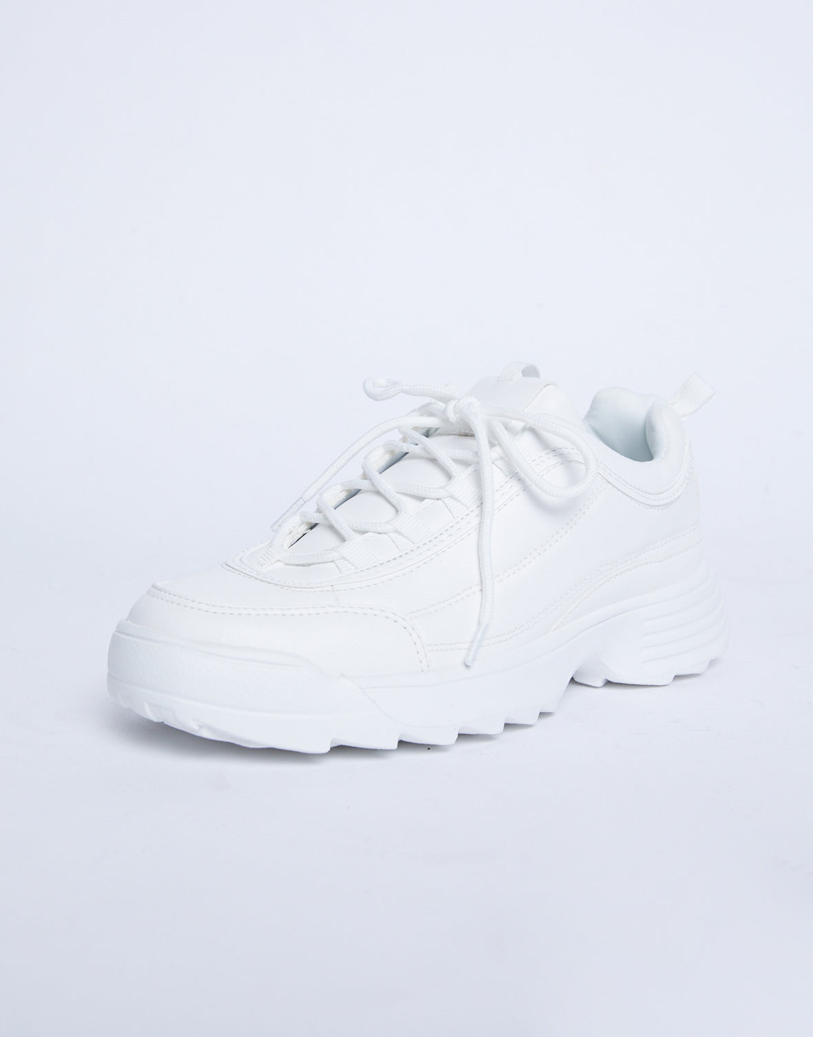 Chunky White Dad Sneakers - chunky 