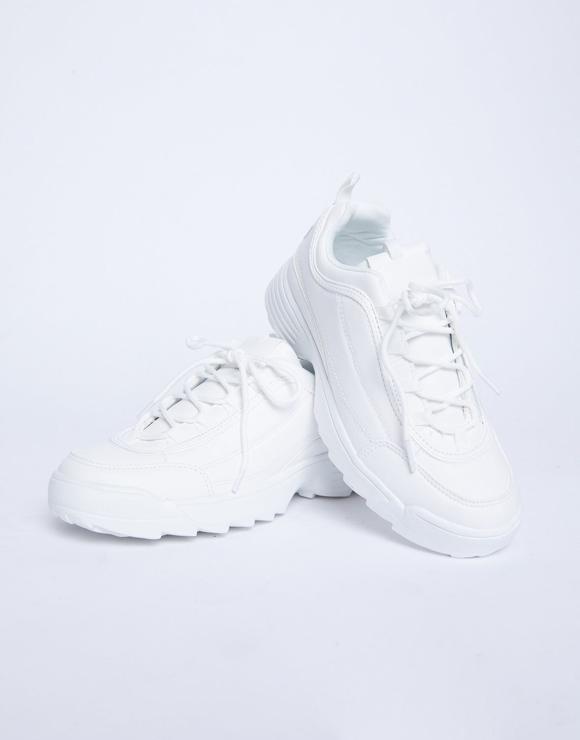 Chunky White Dad Sneakers - chunky 