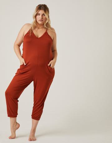 Plus Size Red Romper Jumpsuit