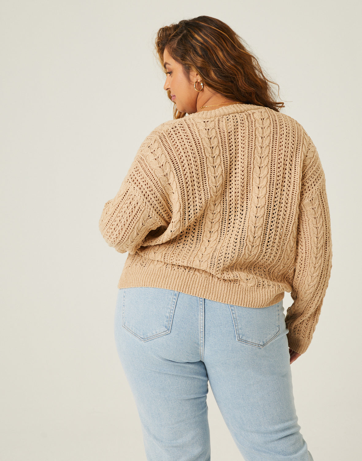 Curve Open Knit Button Cardigan