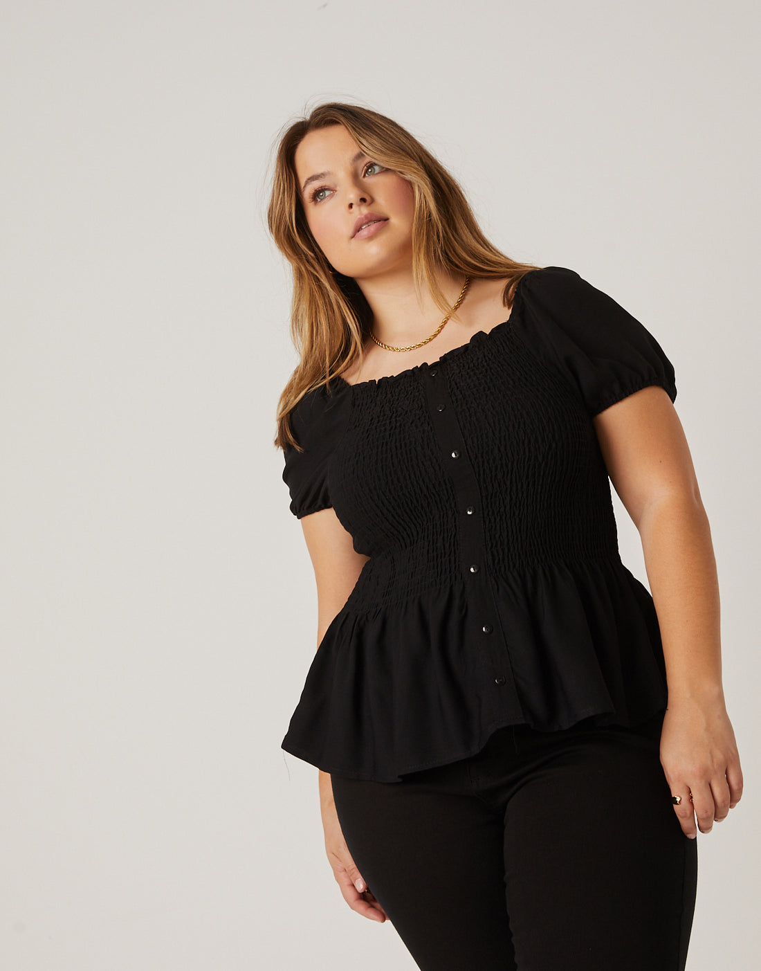 Plus Size Smocked Flowy Top – 2020AVE