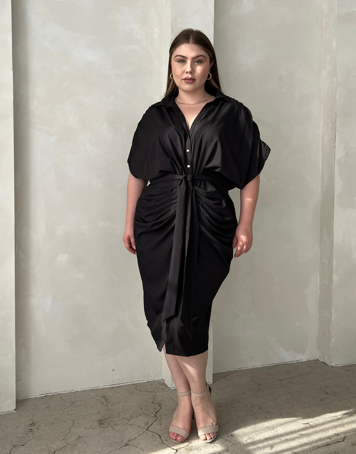 Plus Size Woven Ruched Dress - 2020AVE product image