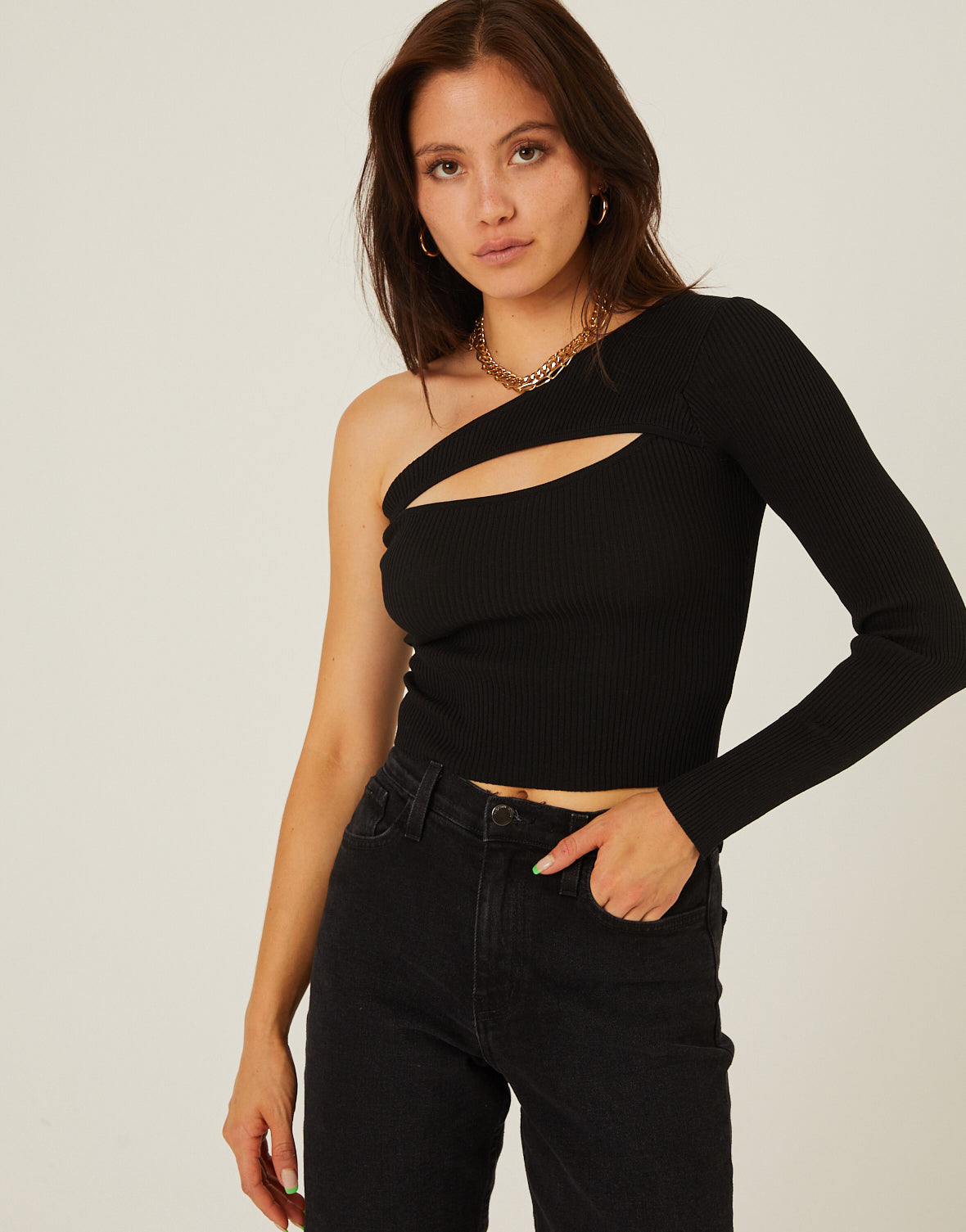 Cut Out One Shoulder Top