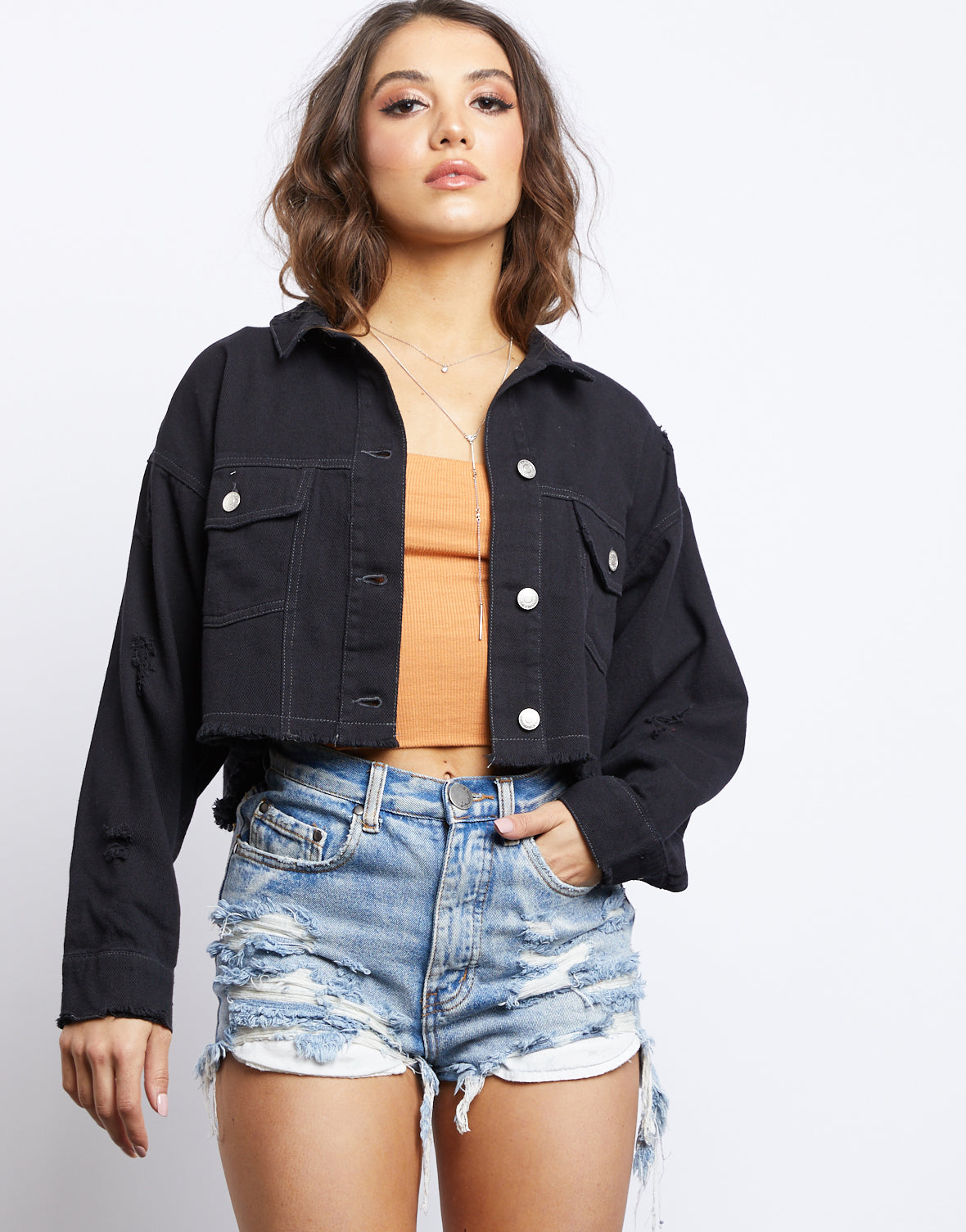 short black jean jacket