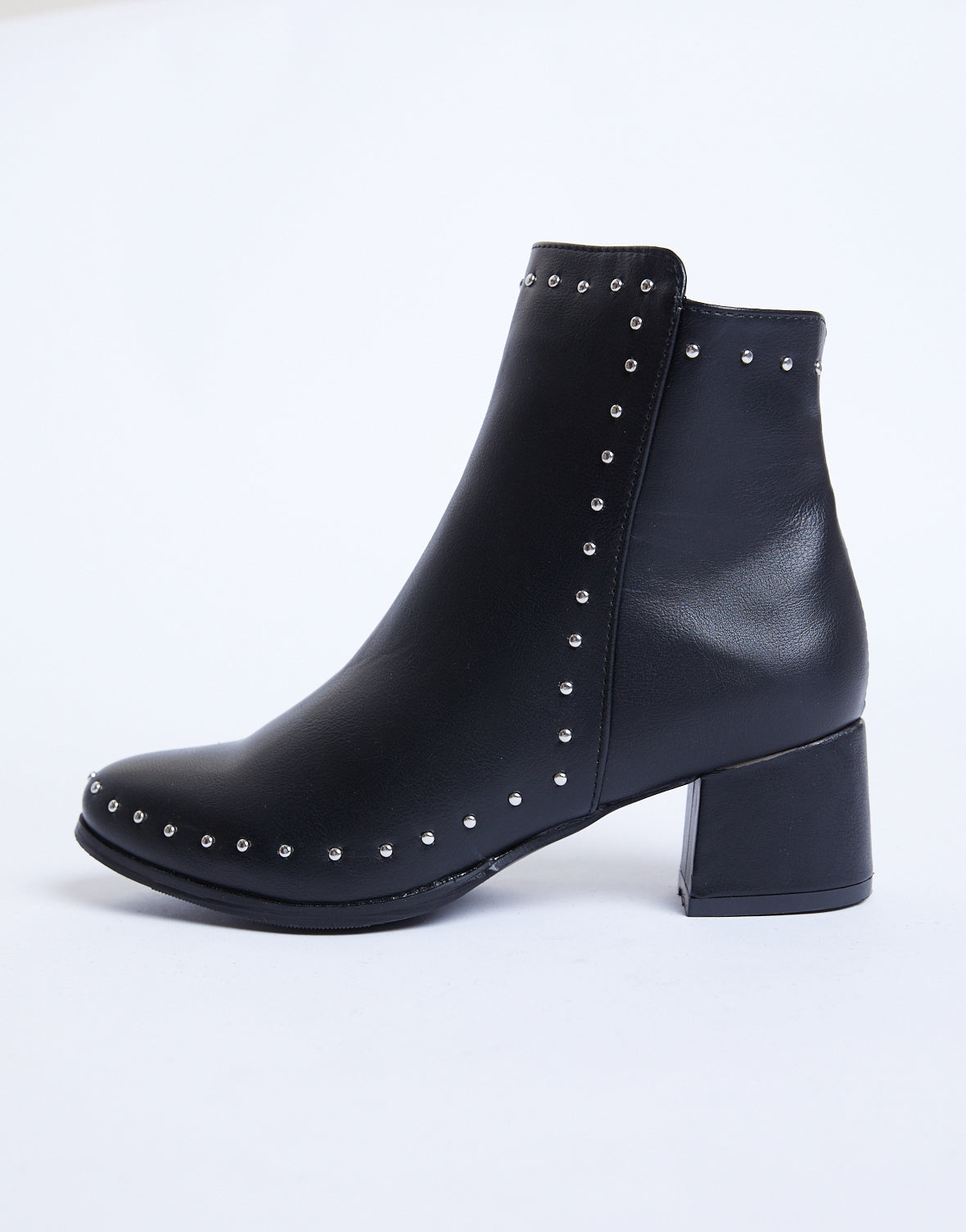 black studded bootie