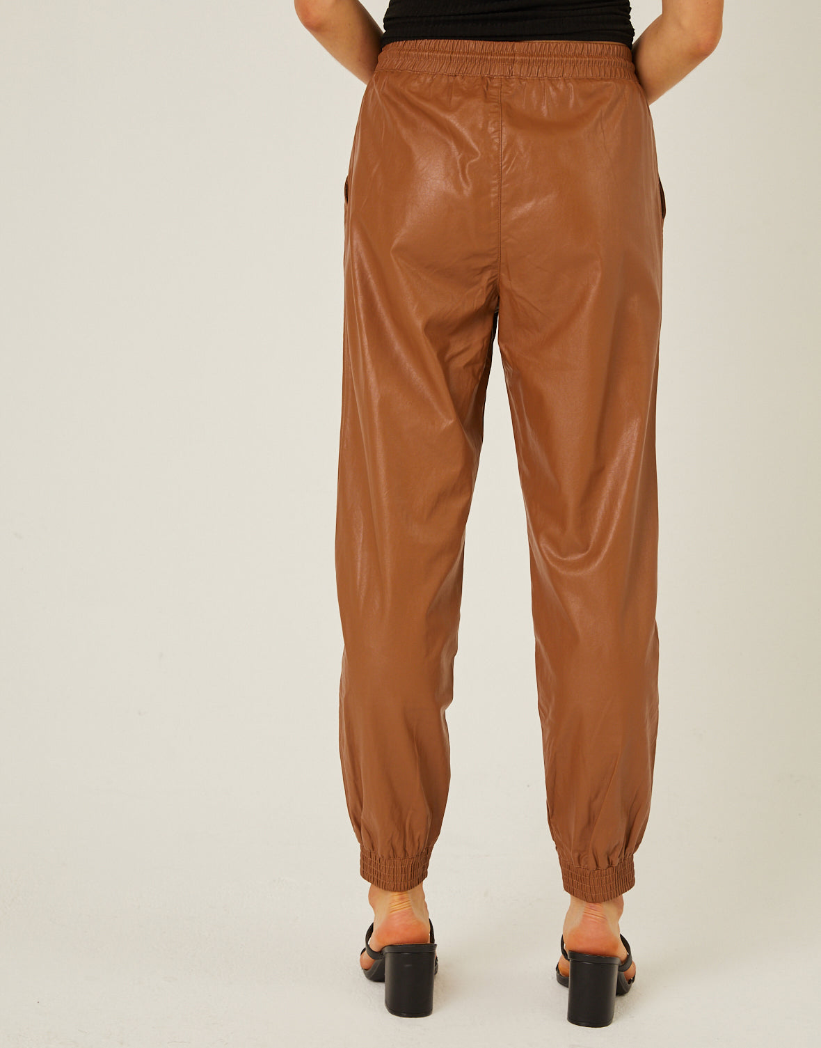 Faux Leather Jogger Pants