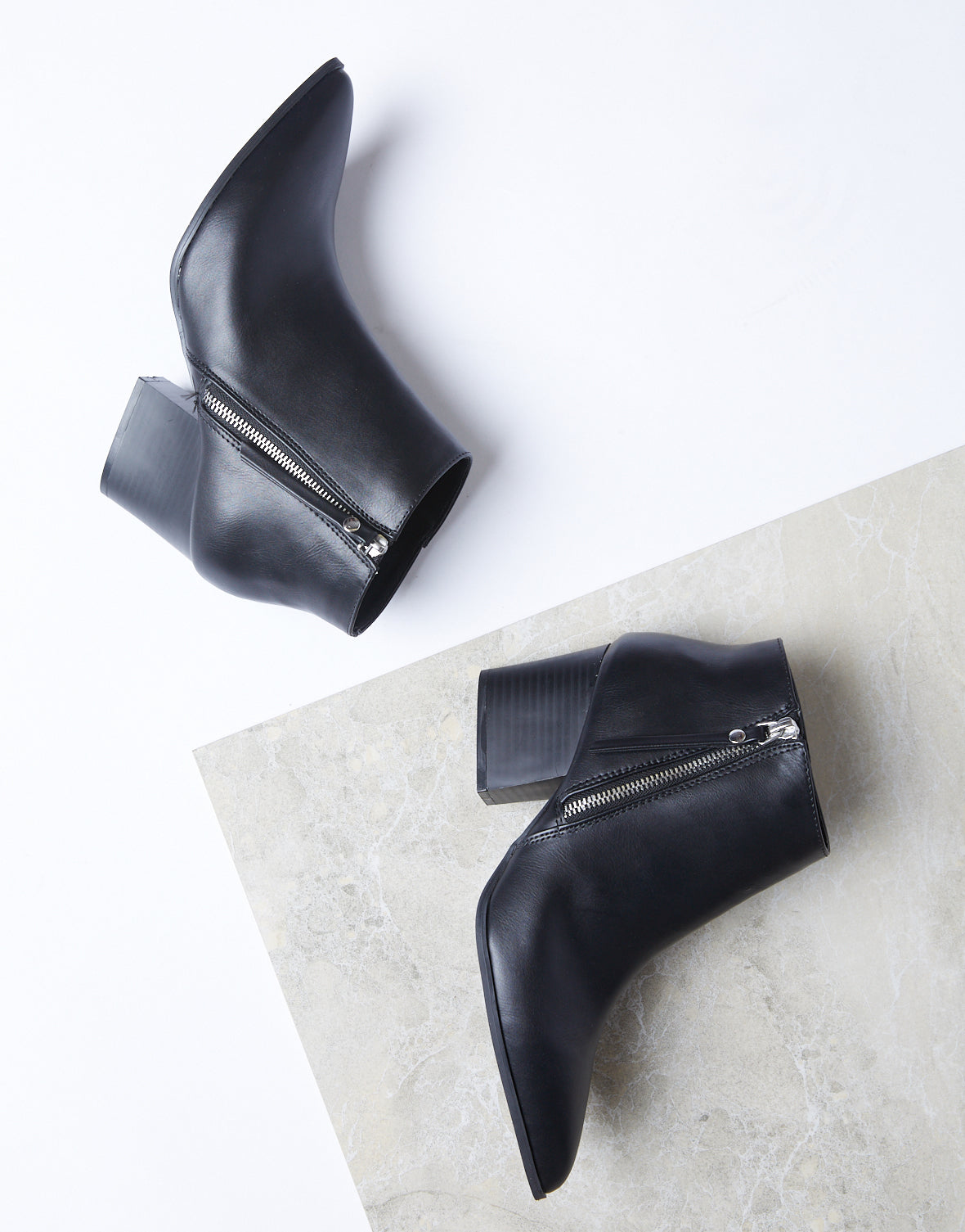 black booties low heel