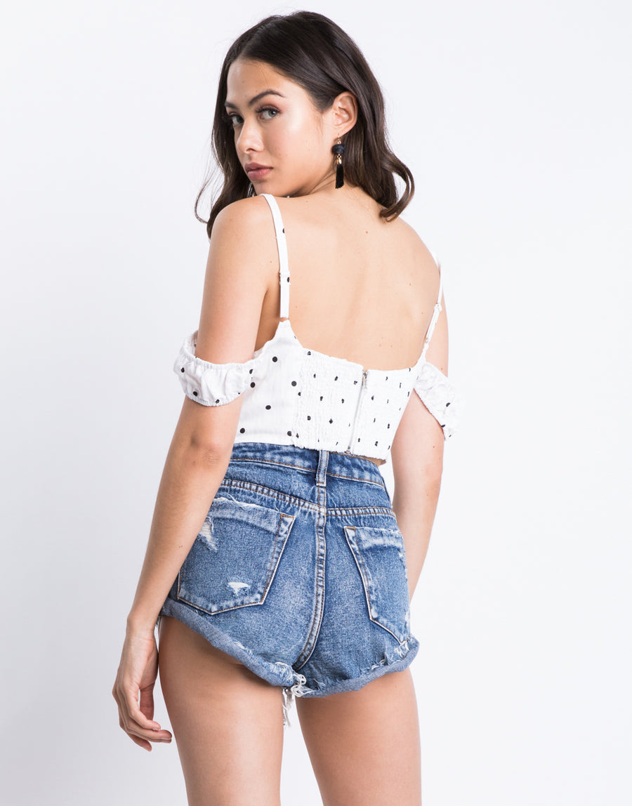 Kelsey High Waisted Distressed Shorts Bottoms -2020AVE