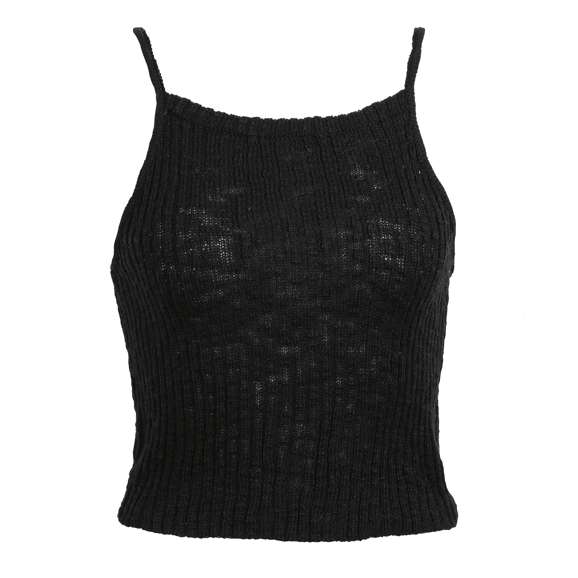 Knitted Bib Crop Top - Ribbed Tank - Sheer Top – 2020AVE