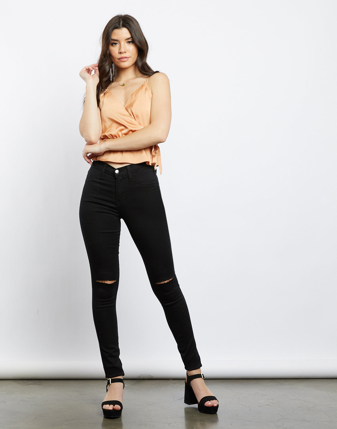 Up Town Girl Black High Waisted Jeans 