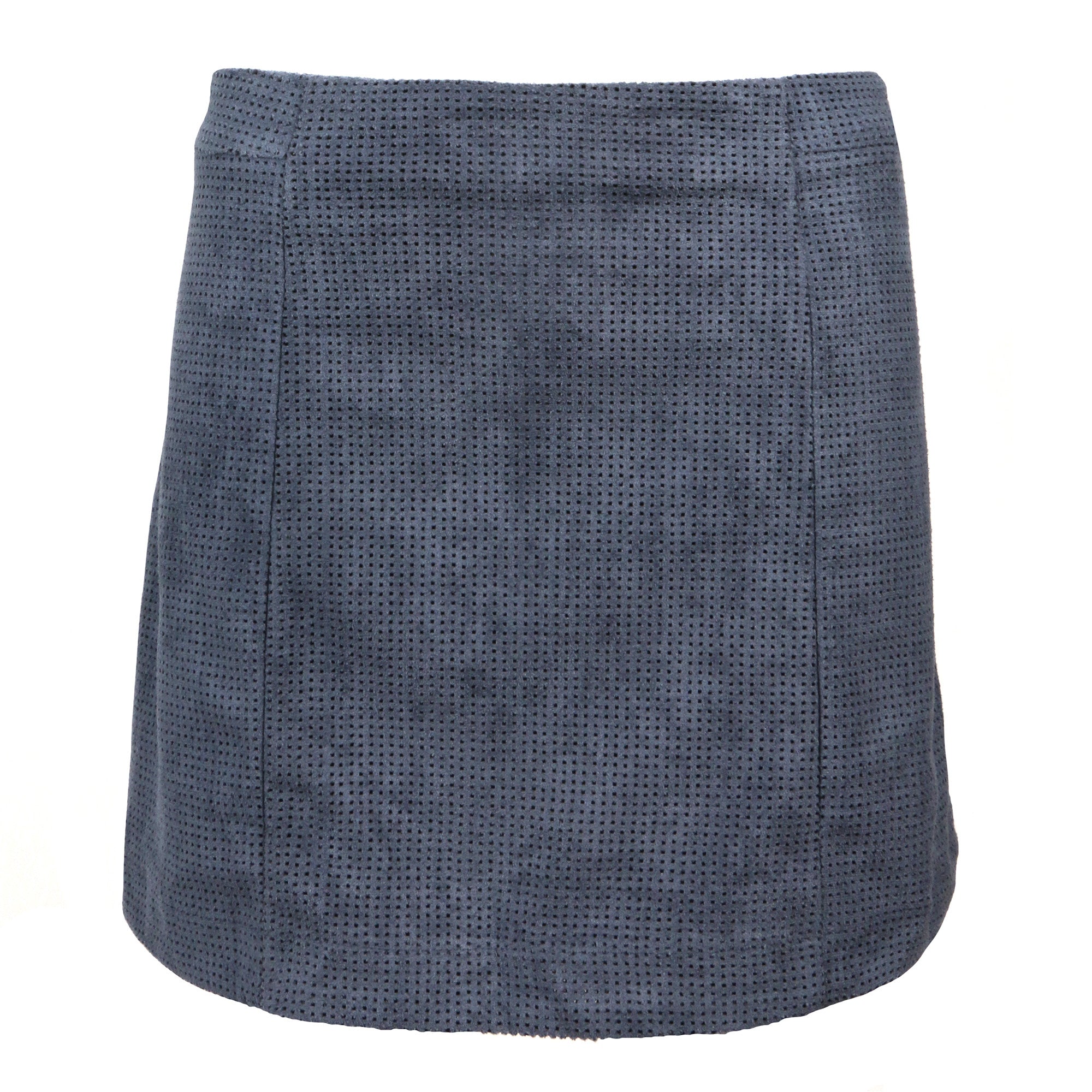 Perforated Suede Mini Skirt - Blue Skirt - Suede Skirts – 2020AVE