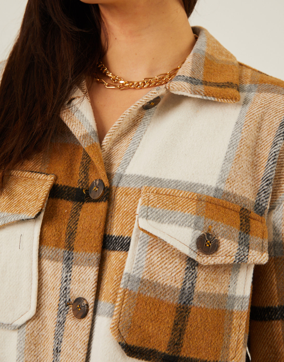 Plaid Button Up Shacket