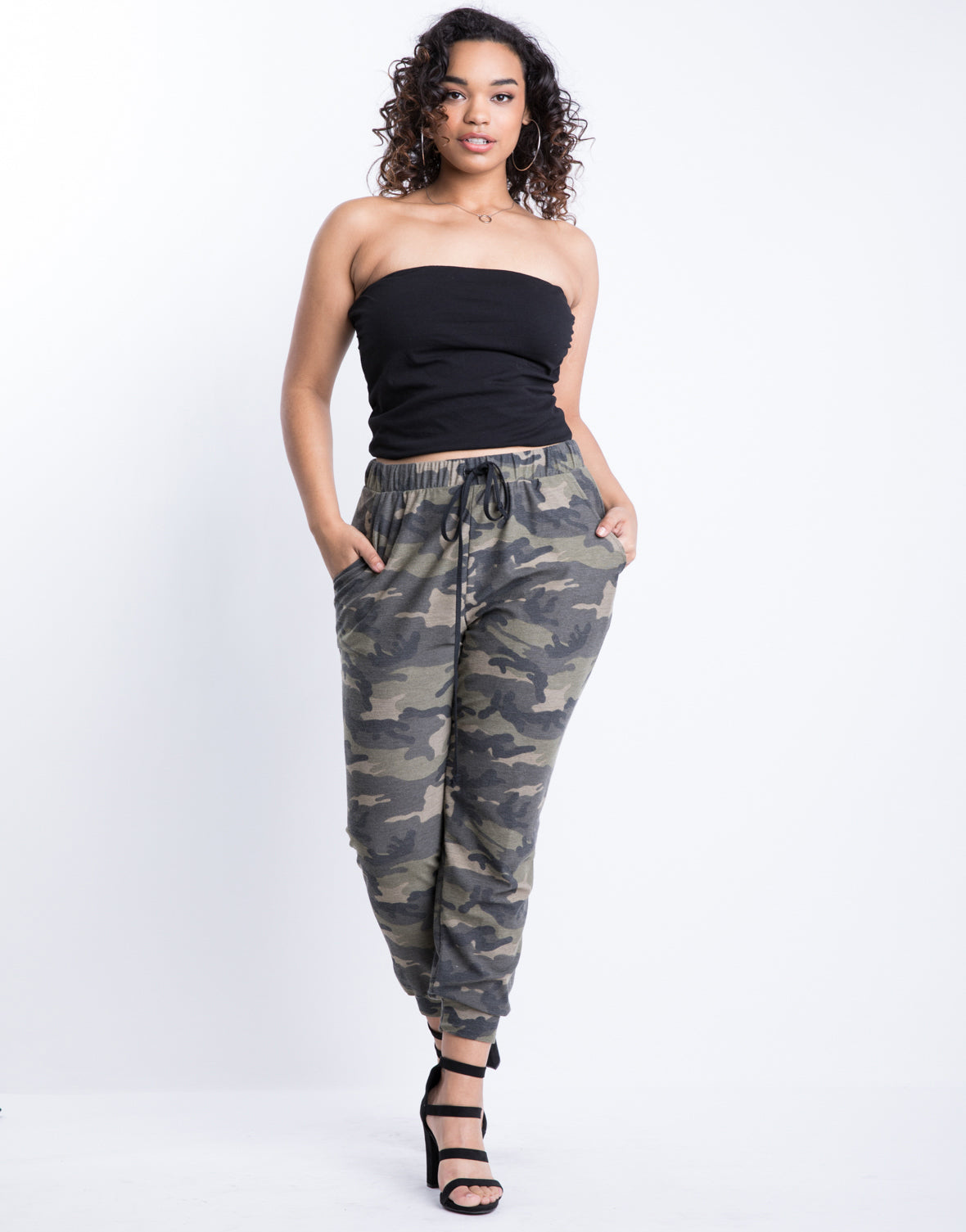 plus size camouflage joggers