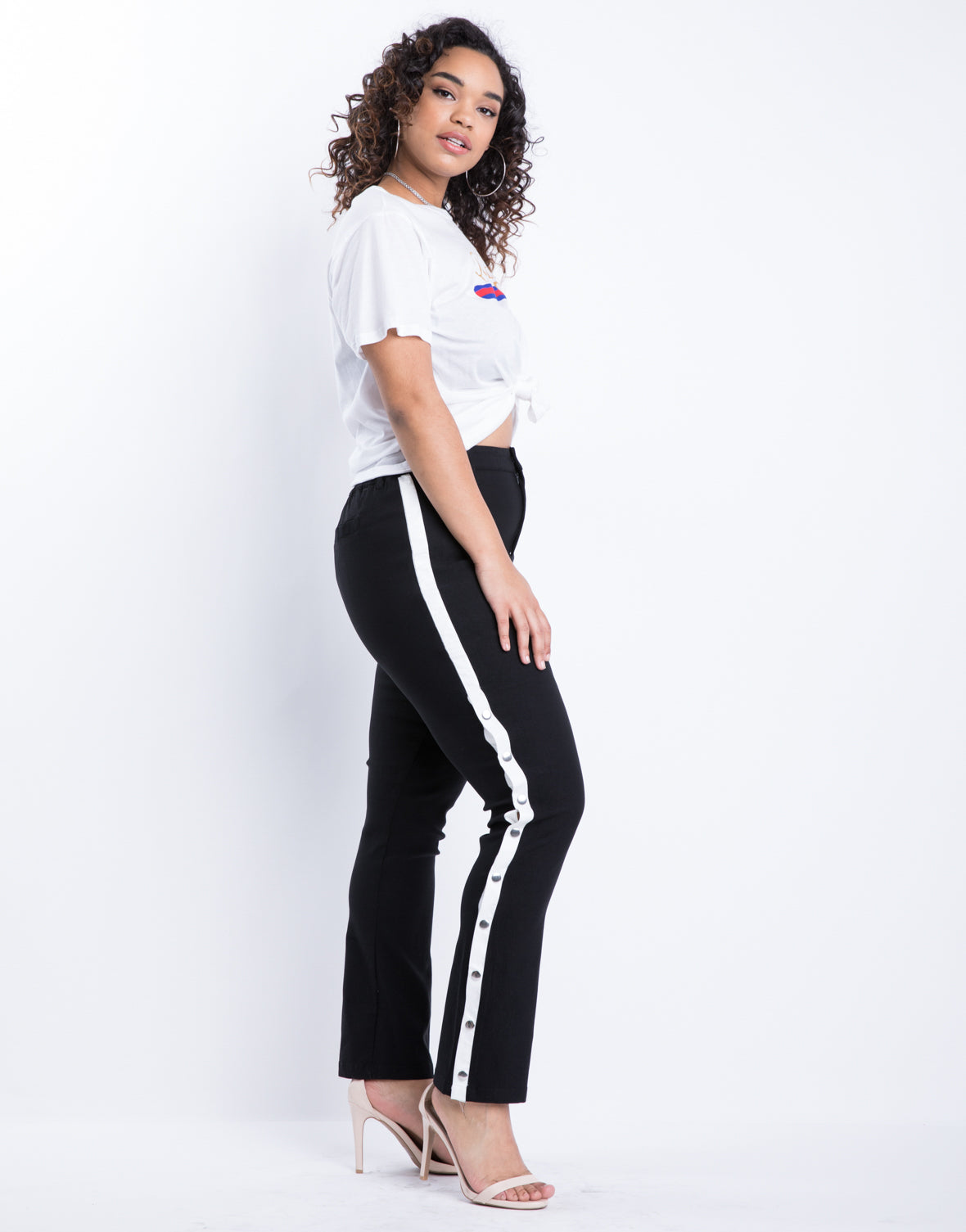 track pants with side snaps