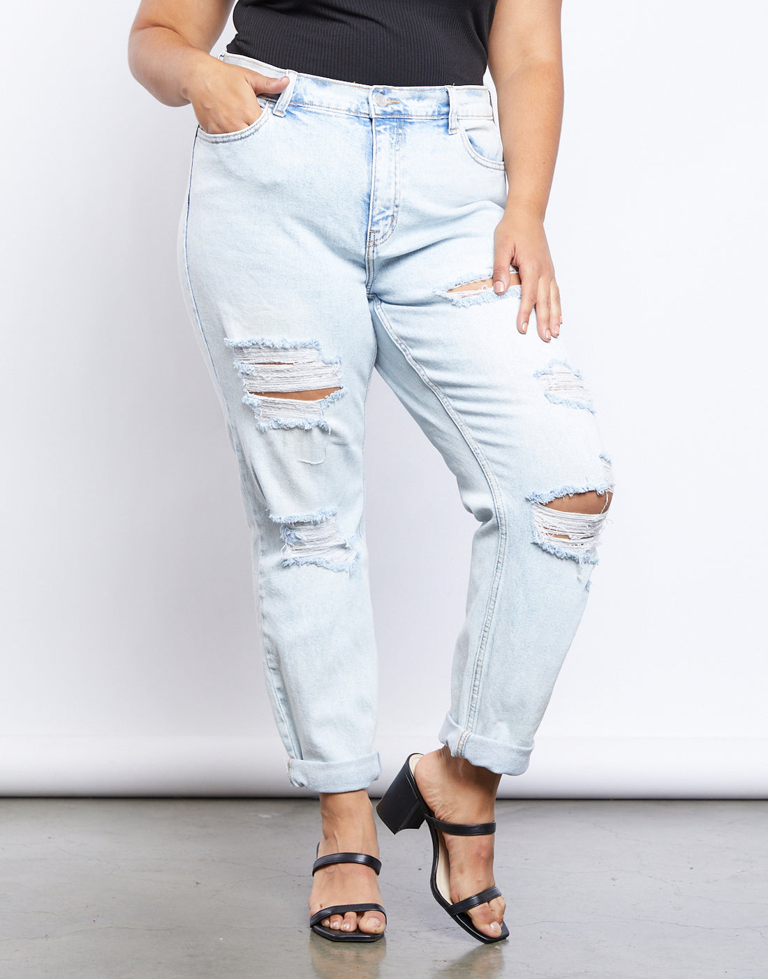 Plus Size Emmy Distressed Mom Jeans - Plus Denim - Trendy Summer Denim# ...