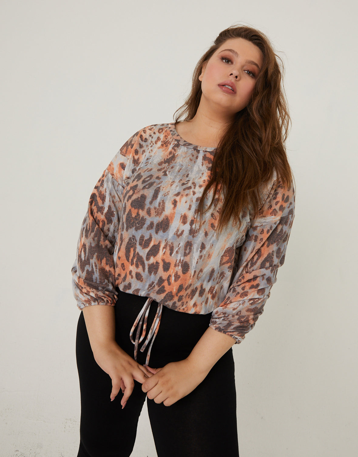 curve leopard print top