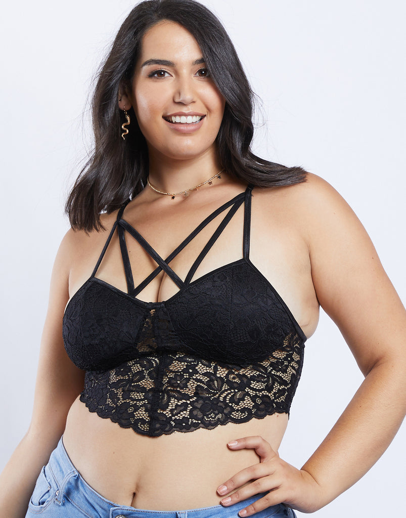 Plus Size Crossover Lace Bralette Lace Bralette Black Red Bralette 2020ave 