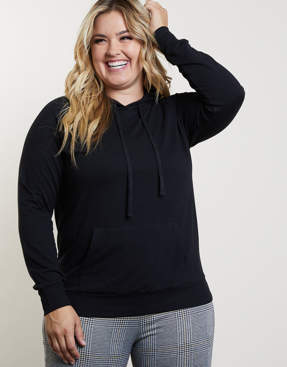 Plus Size Laid-Back Hoodie - Cute Plus Size Hoodie - Plus Size Sweater ...