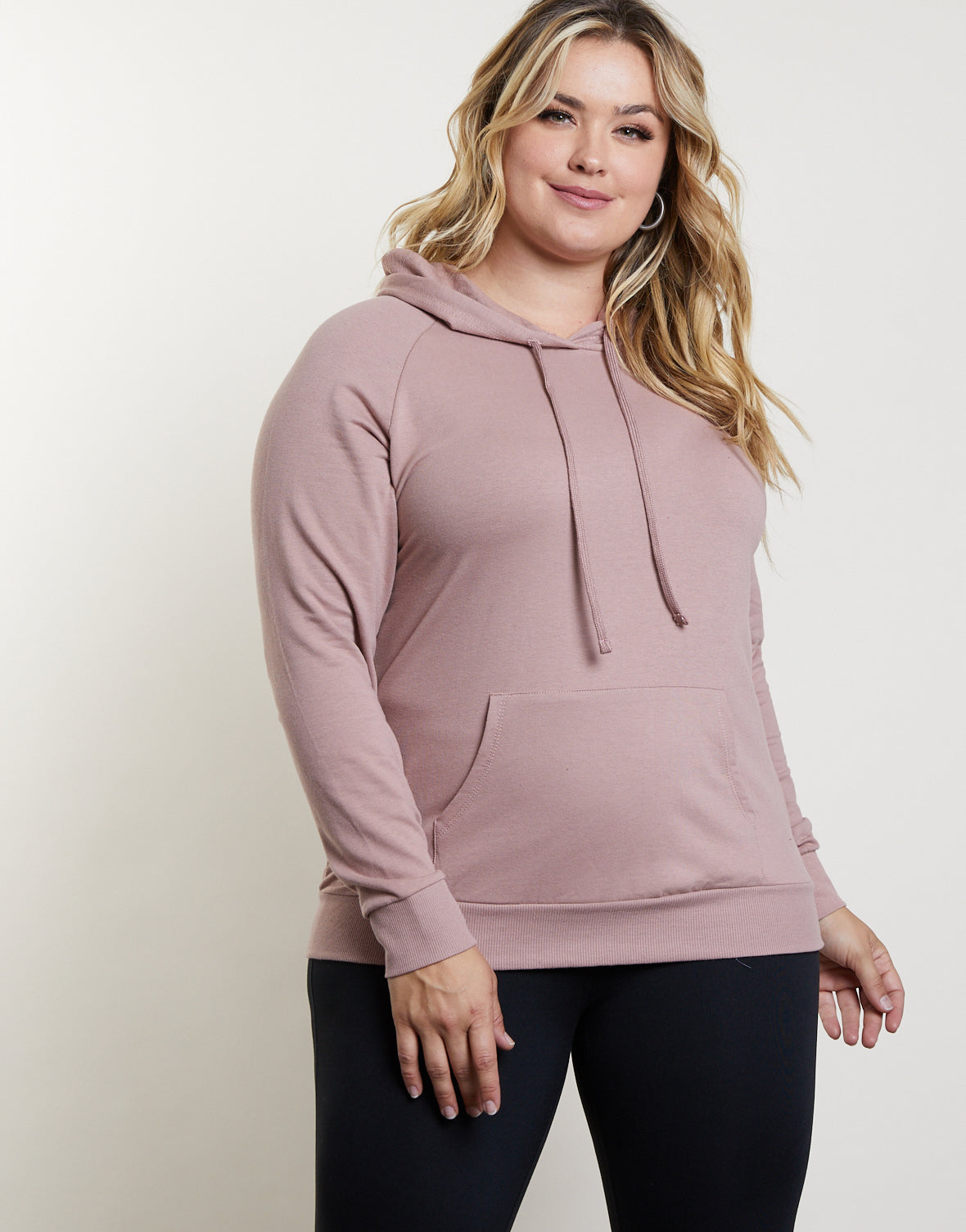 Plus Size Laid-Back Hoodie - Cute Plus Size Hoodie - Plus Size Sweater ...