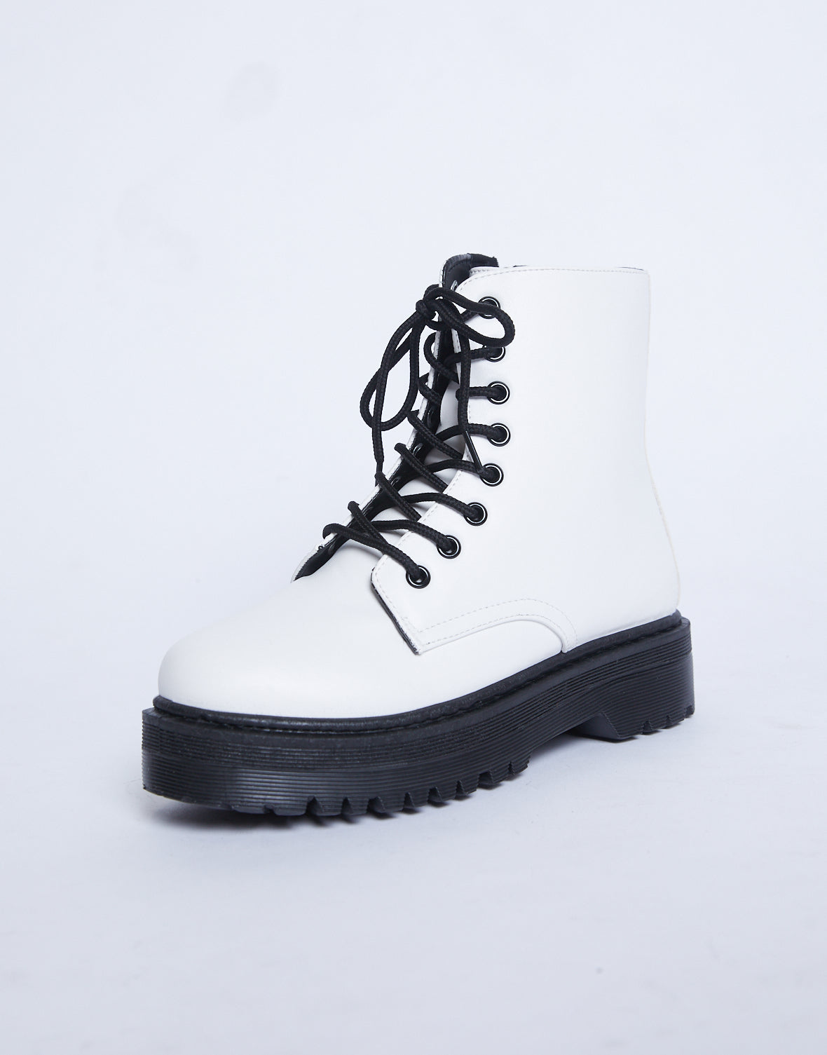 black platform combat boots