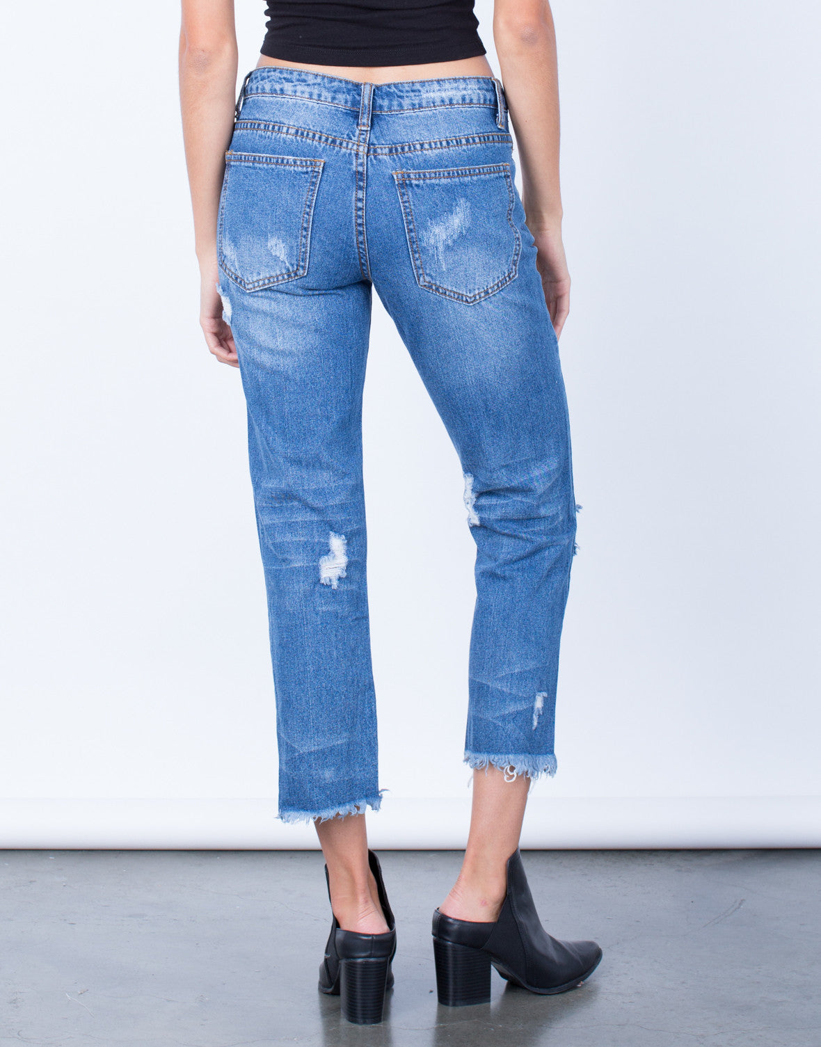 distressed jeans back