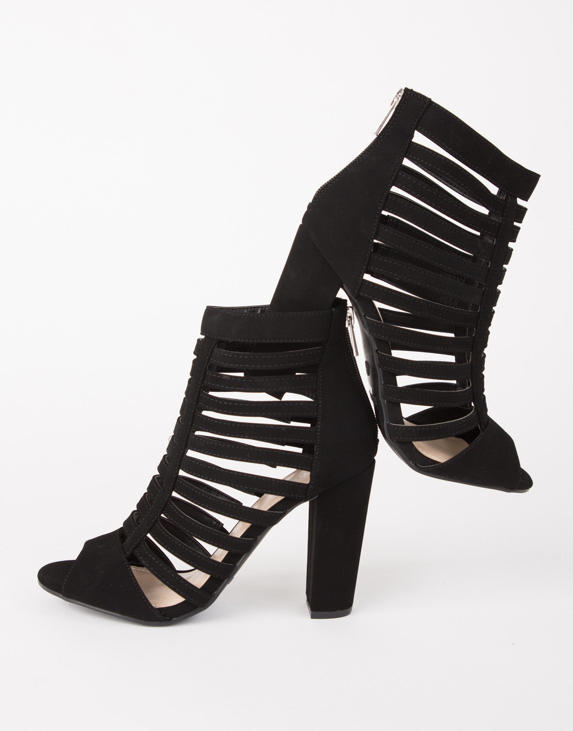 All the Way Strapped Heels - Black 
