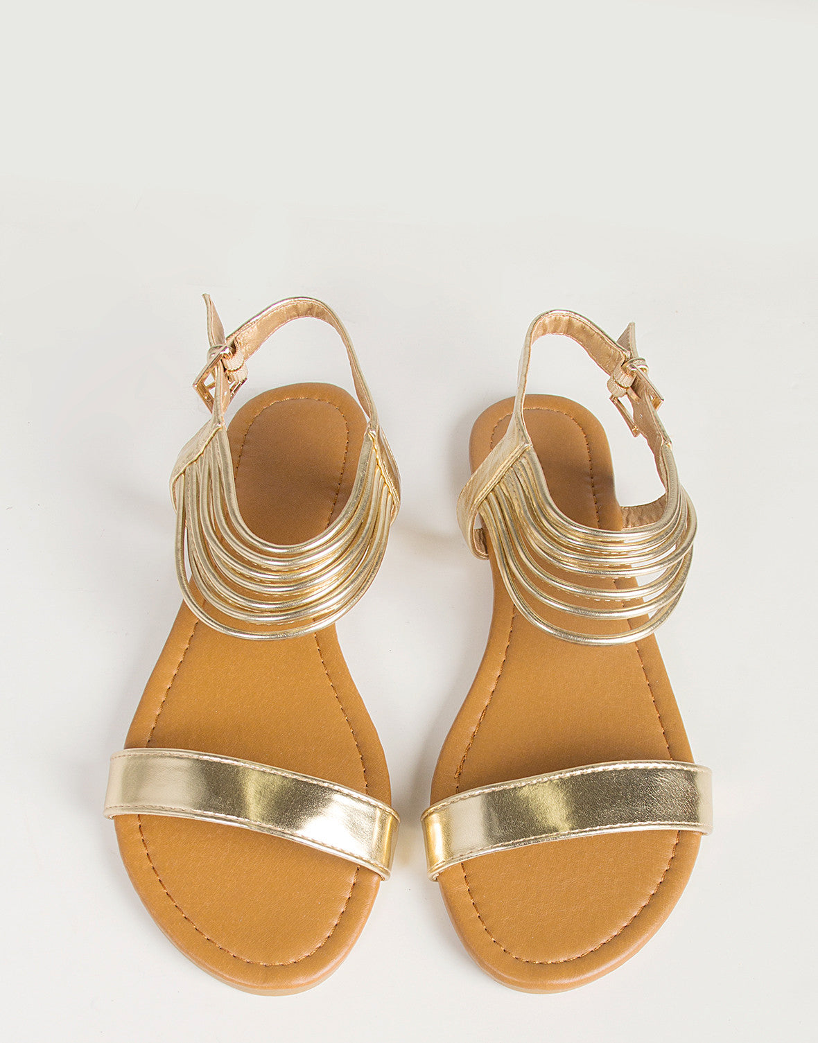Ankle Strappy Sling Back Sandals - Gold – 2020AVE