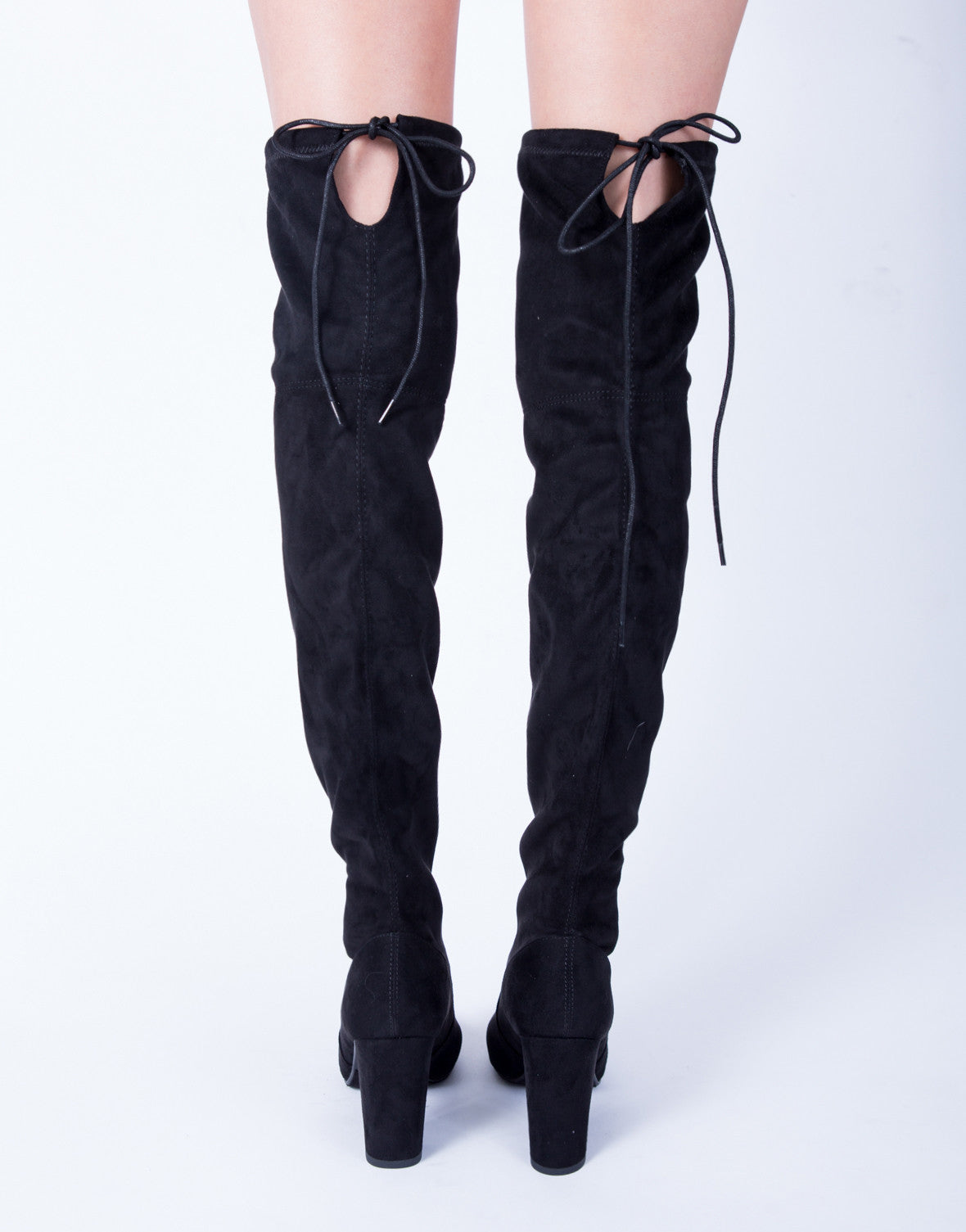 over the knee tie boots