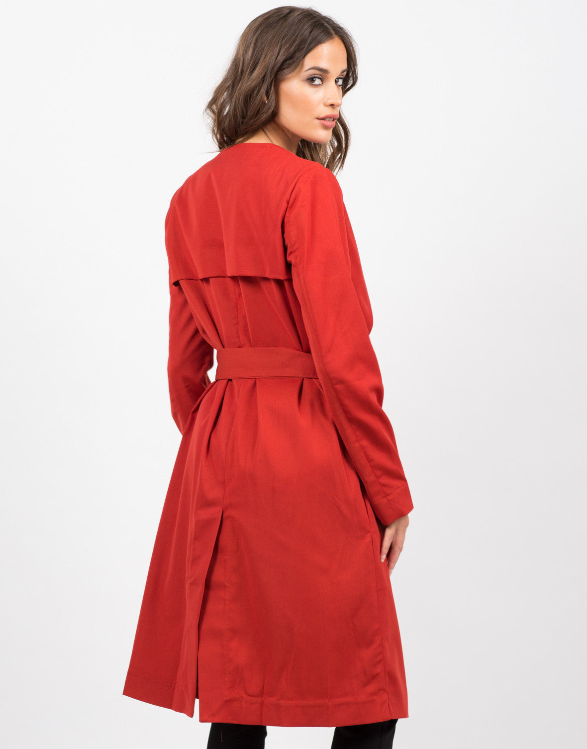 Belted Trench Coat - Red Coat - Black Coat - Trench Jackets – 2020AVE
