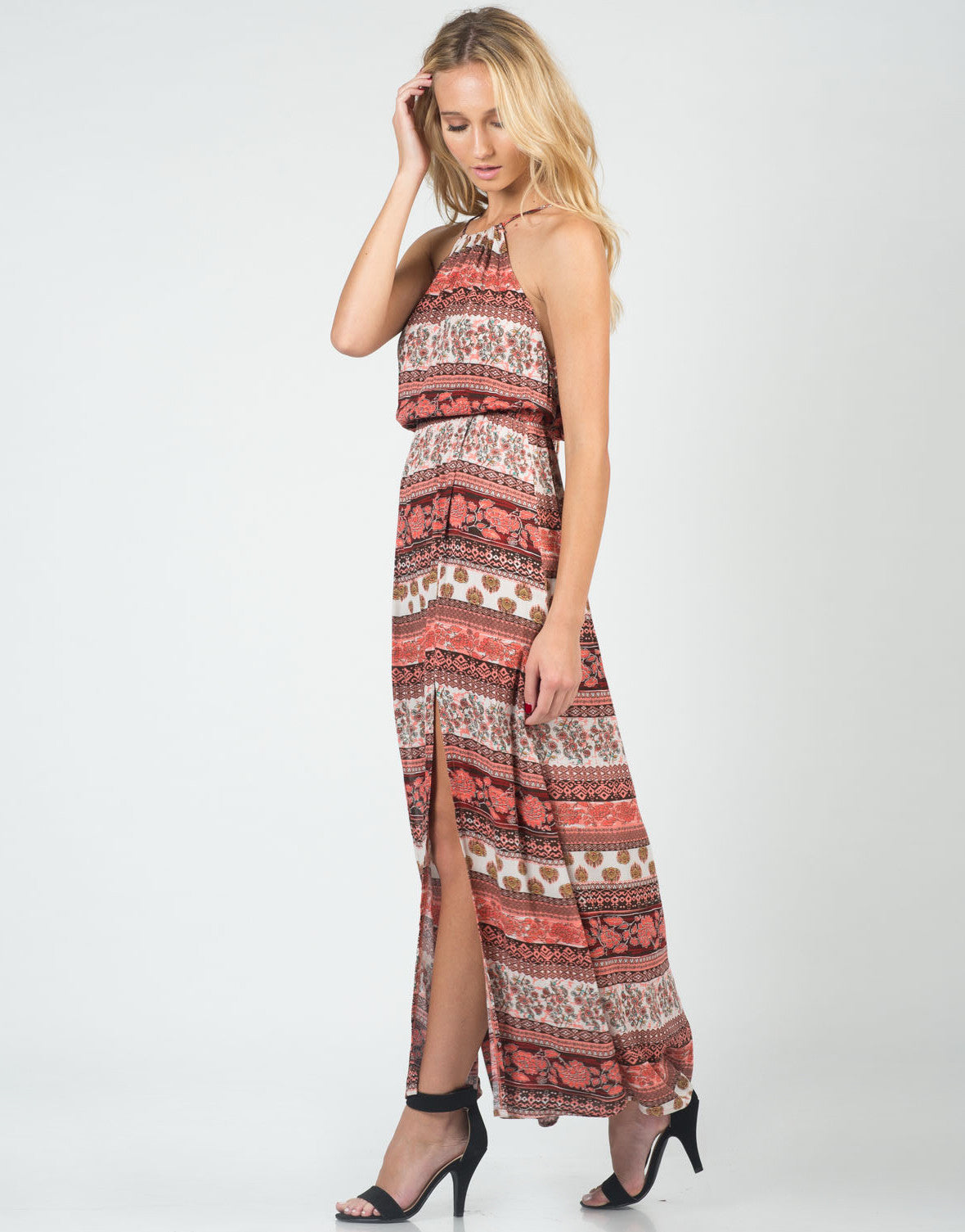 Boho Front Slit Maxi Dress – 2020AVE