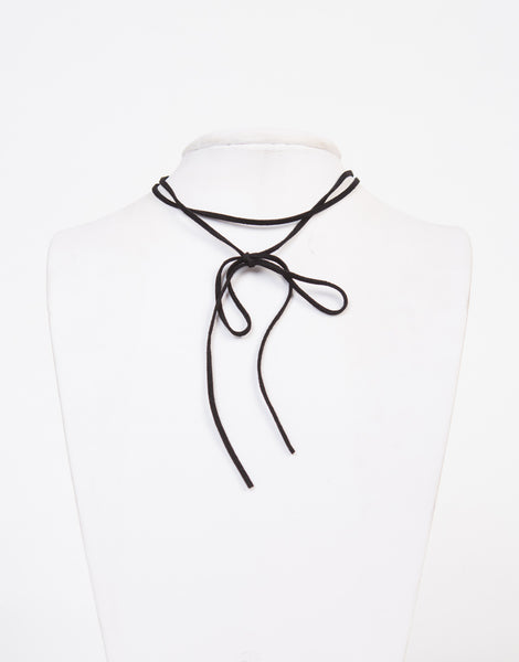 bow tie choker necklace black