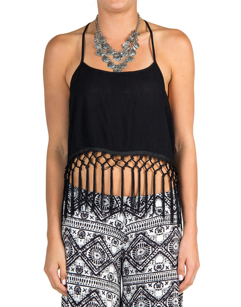 Breezy Back Fringed Tank – 2020AVE