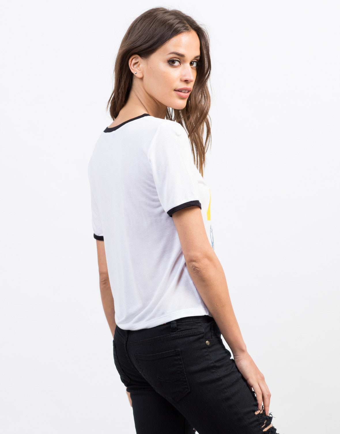 Bring On The Sunshine Contrast Tee - White Graphic Tee - Sunny Graphic ...