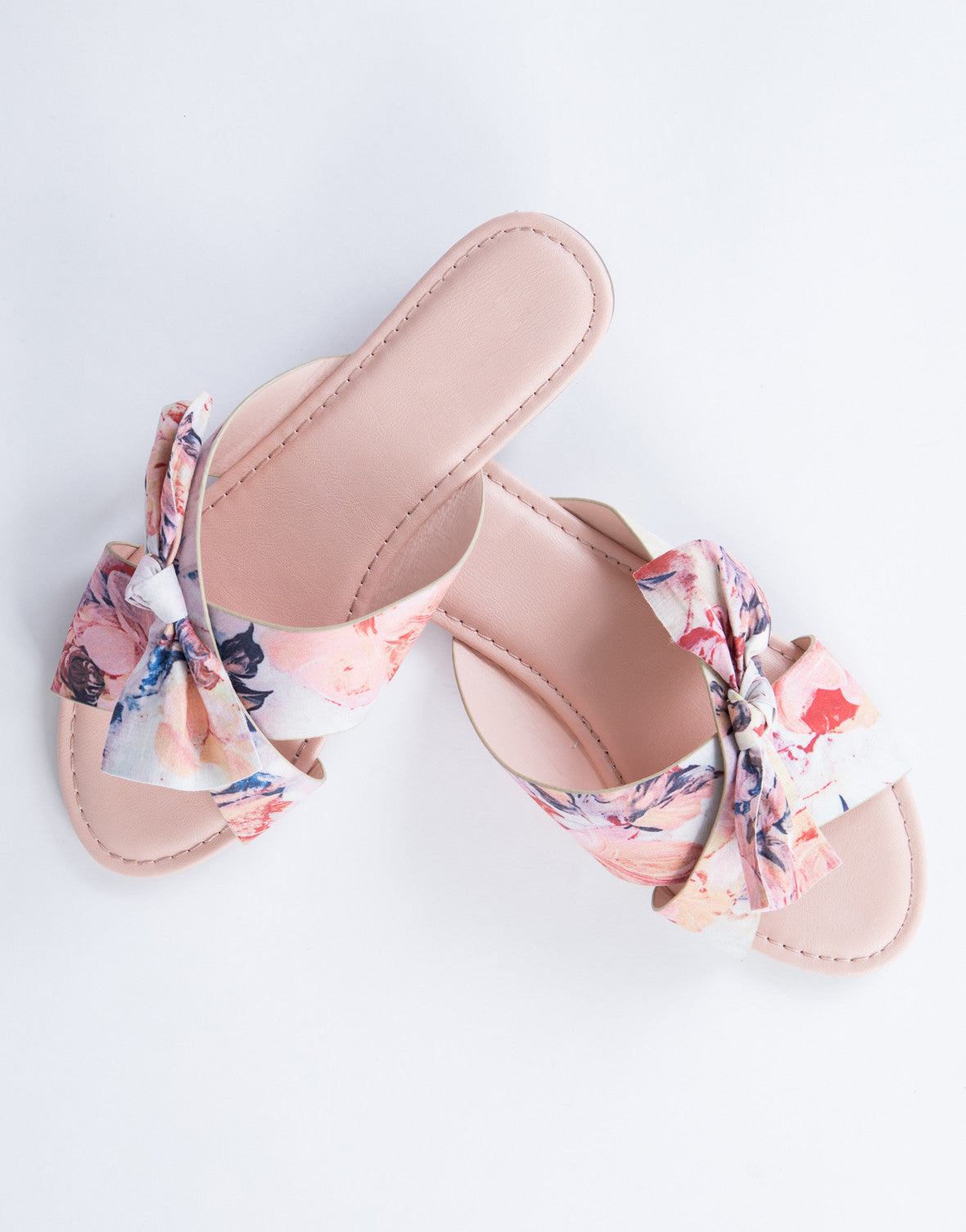 floral slide sandals