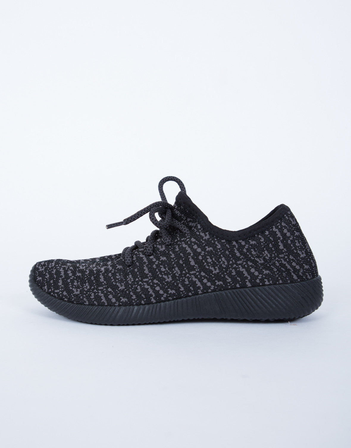 Comfy Knit Sneakers - Black Knit 