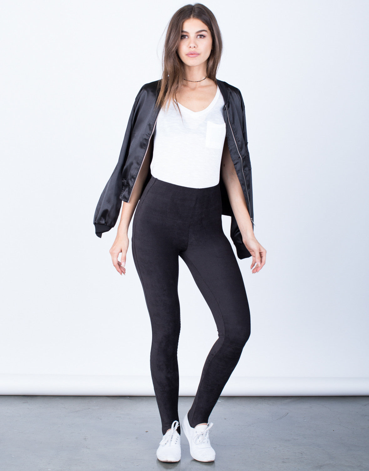 Download Corduroy Stirrup Leggings - Black Corduroy Leggings ...