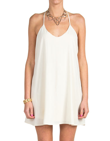 Crochet T Strap Dress - Cream