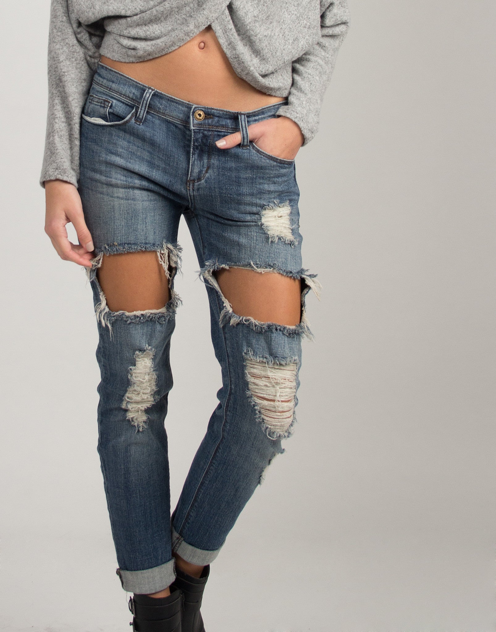 holey boyfriend jeans