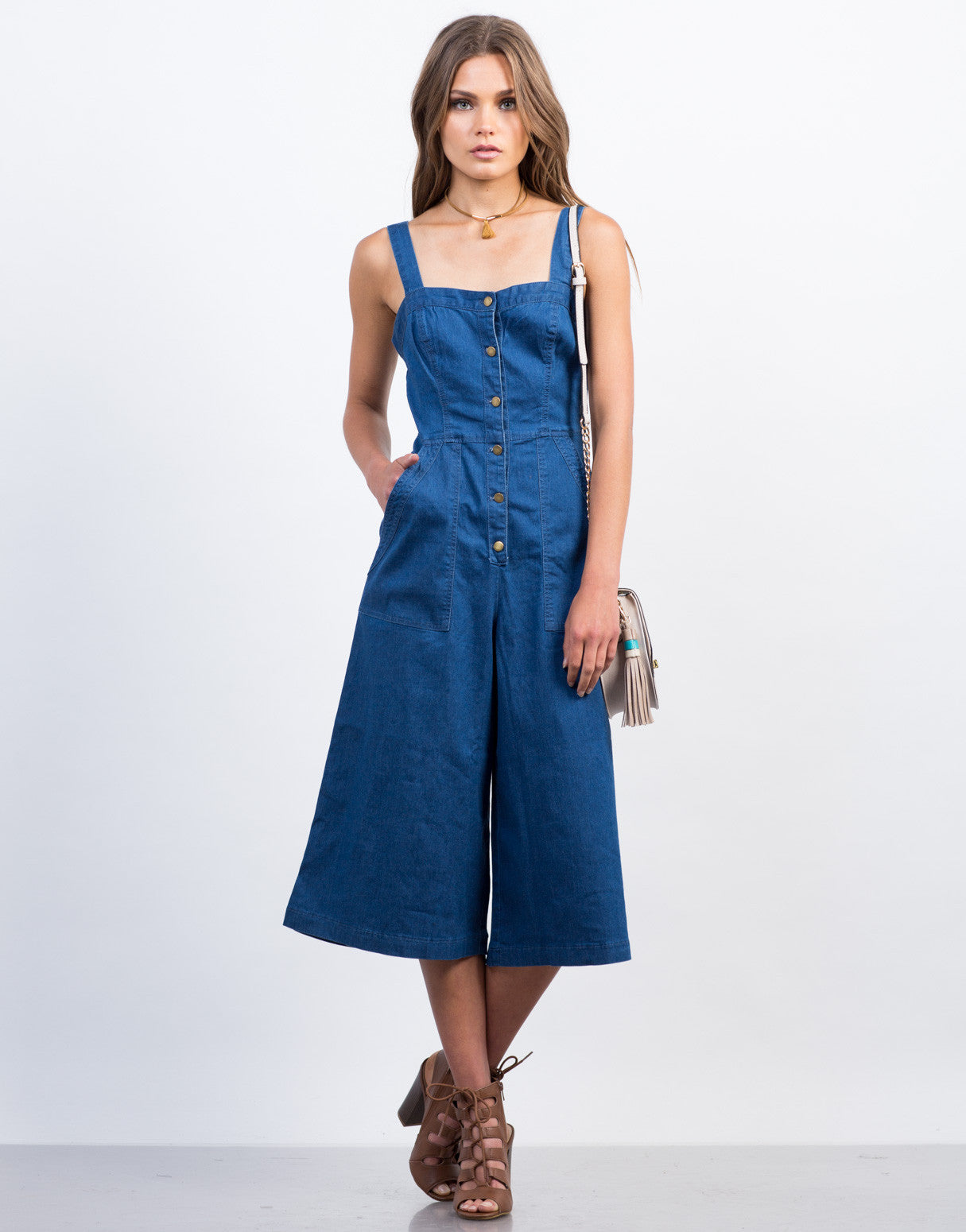 denim culotte jumpsuit