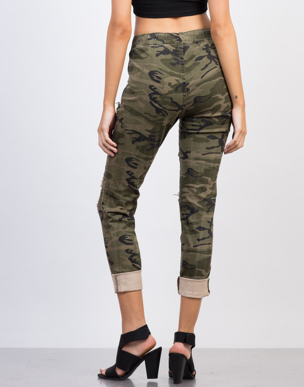 Destroyed Camo Jogger Pants - Green Army Pants – 2020AVE
