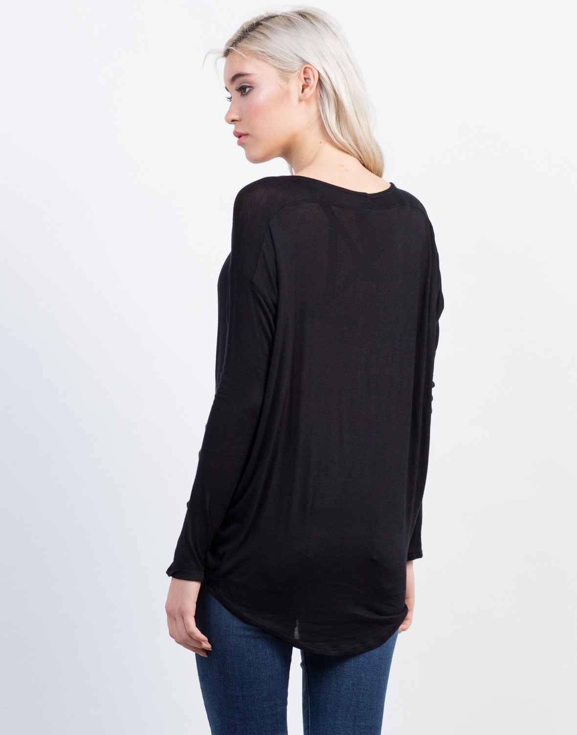 Dolman Long Sleeve Tee - Lightweight Top - Basic Shirt – 2020AVE