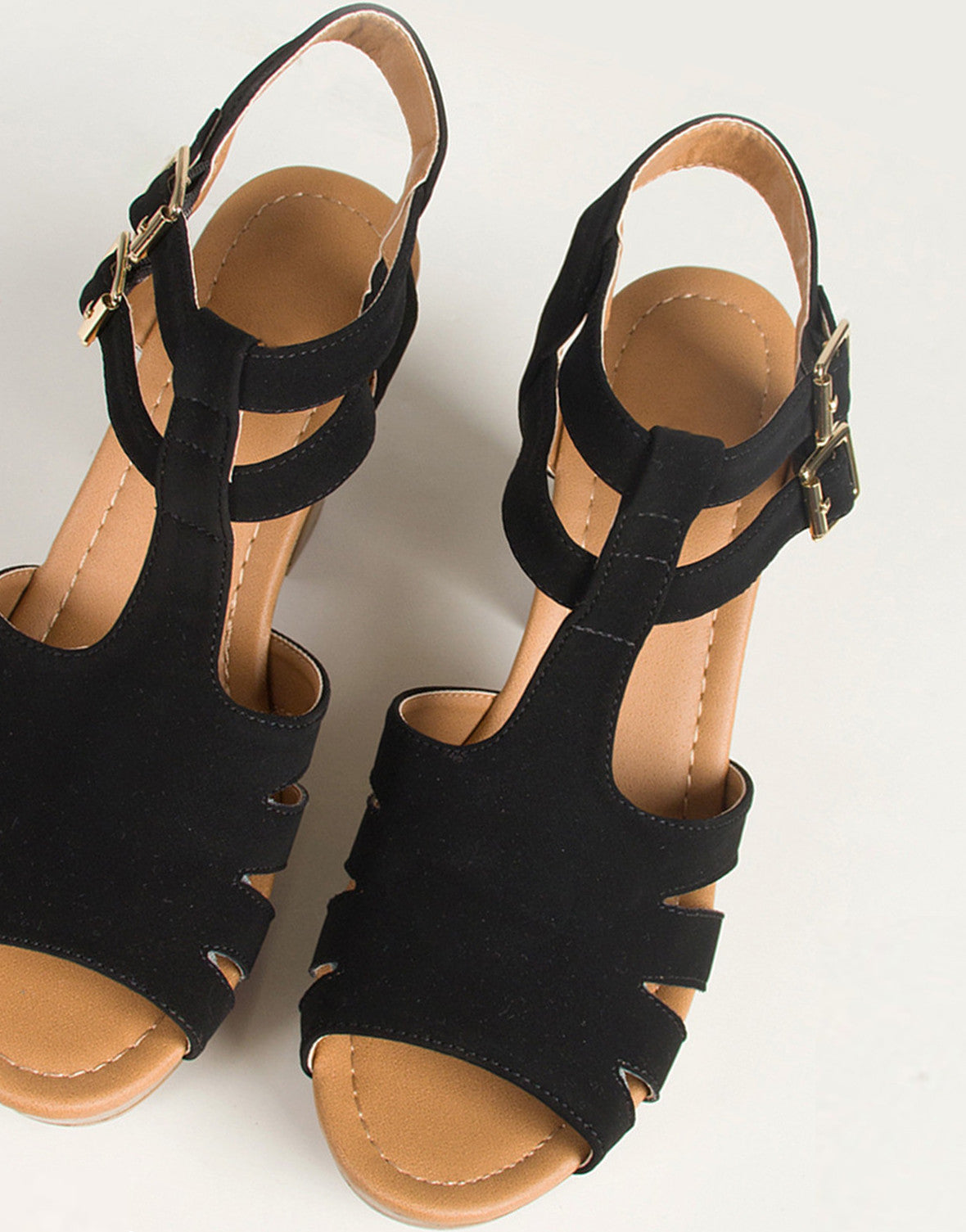 Double Buckled Strappy Wooden Platform Sandals – 2020AVE
