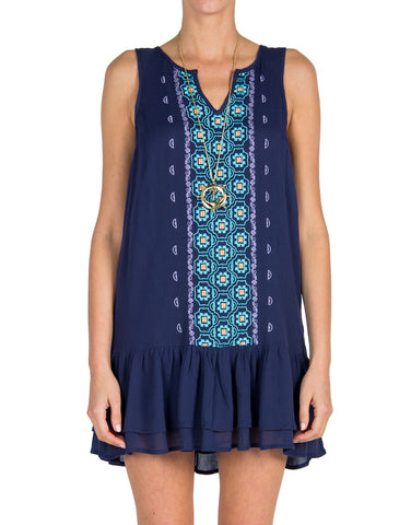 Embroidered Front Babydoll Dress