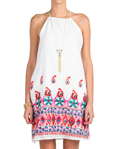 Embroidered Paisley Tank Dress