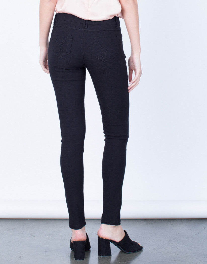Fitted Colored Skinny Pants - Solid Color Skinny Pants - Lightweight ...