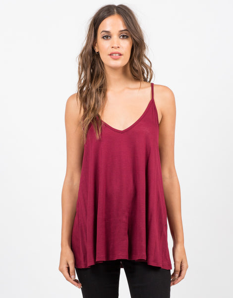 Flare and Flow Tank Top - Red Tank - White Top – 2020AVE