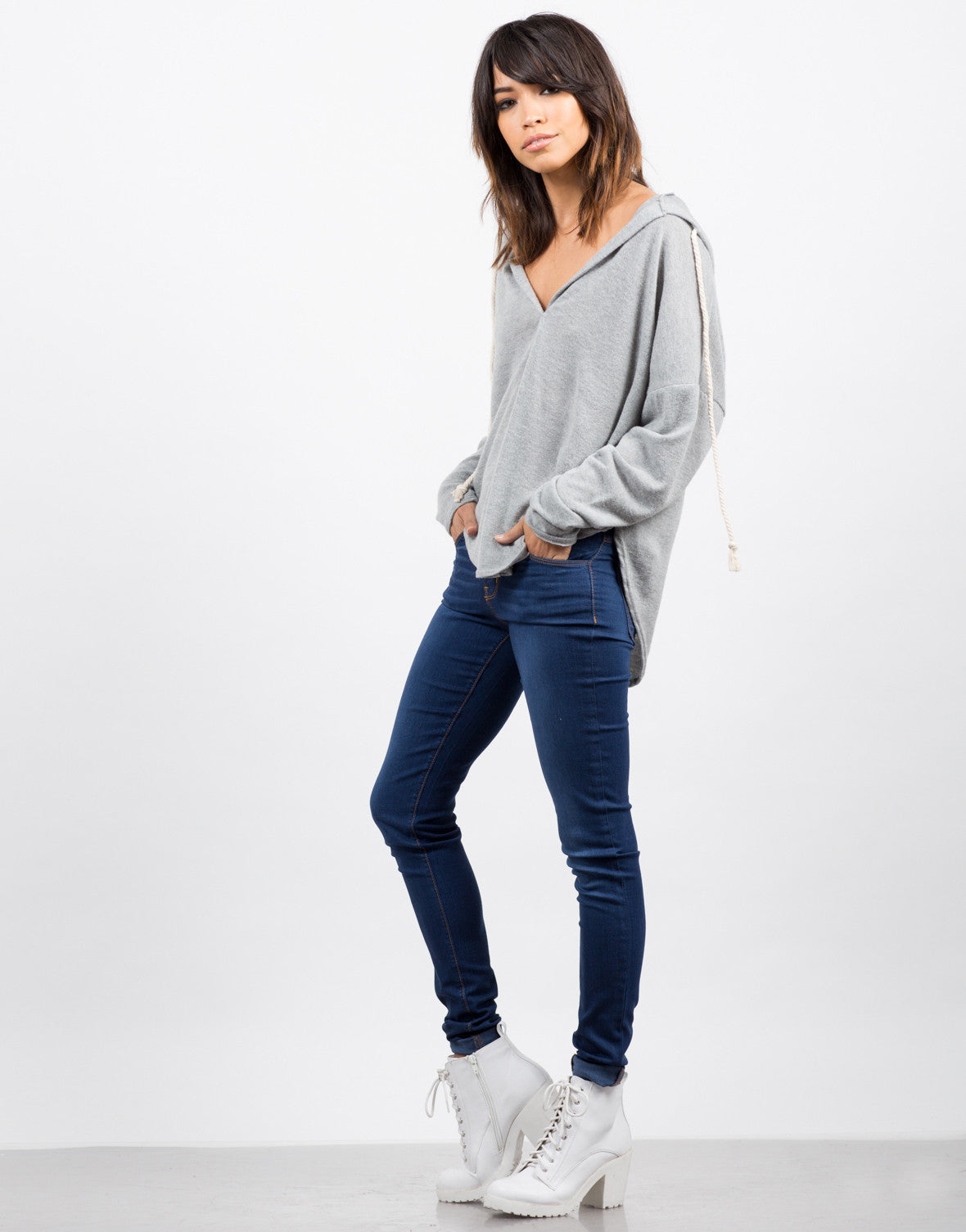 Fleece Sweater Hoodie - Grey Sweater - Matching Sets – 2020AVE