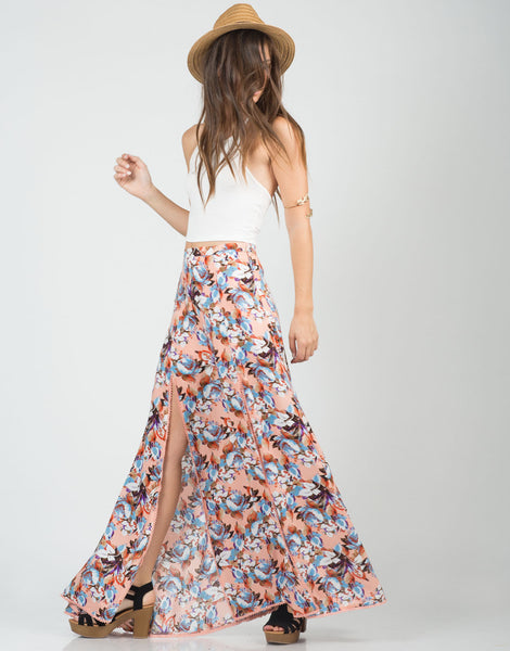 Floral Double Slit Maxi Skirt – 2020AVE