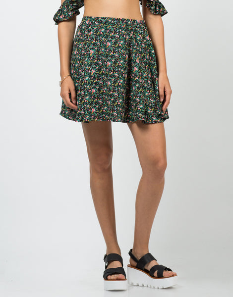 Floral Double Slit Mini Skirt – 2020AVE